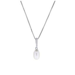 Azendi Sterling Silver and Pave Oval Pearl Drop Pendant 3.jpg