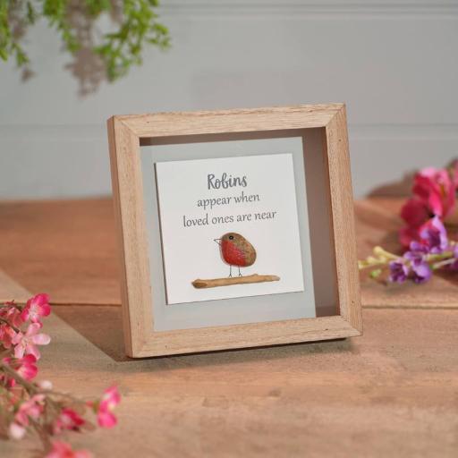 ROBINS APPEAR WOOD FRAMED