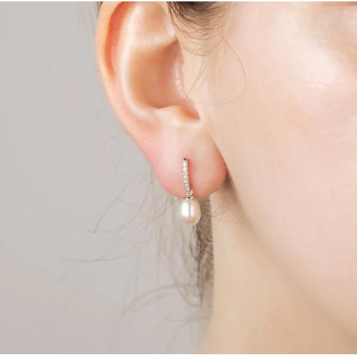 Azendi Sterling Silver and Pave Oval Pearl Drop Earrings 2.jpg