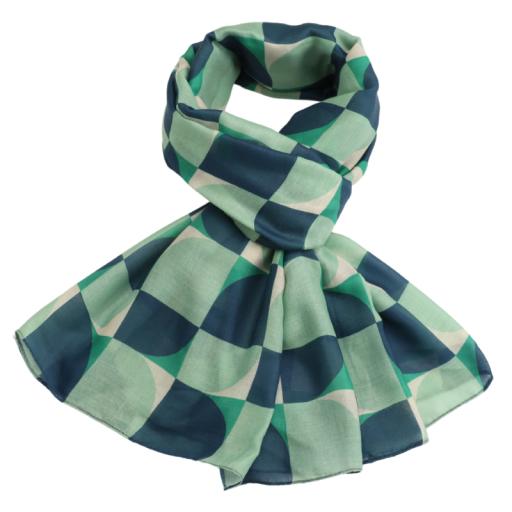 GEO CURVES SCARF GREEN