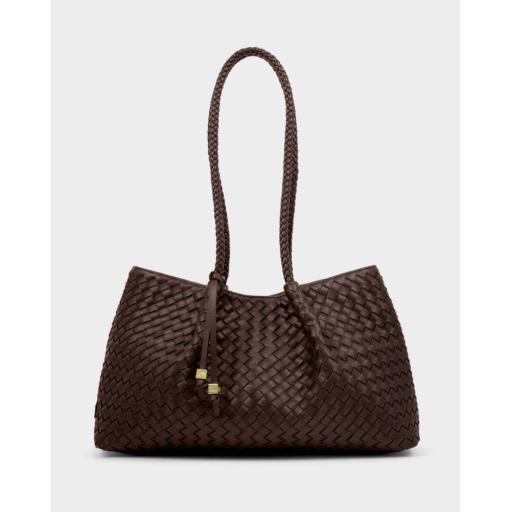 KATIE LOXTON NOVA SMALL SHOUDER TOTE BAG IN CHOCOLATE