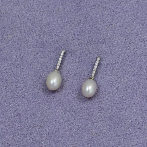 Azendi Sterling Silver and Pave Oval Pearl Drop Earrings.jpg