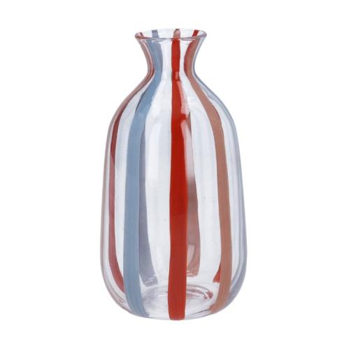 Gisela Graham Glass Stripey Vase