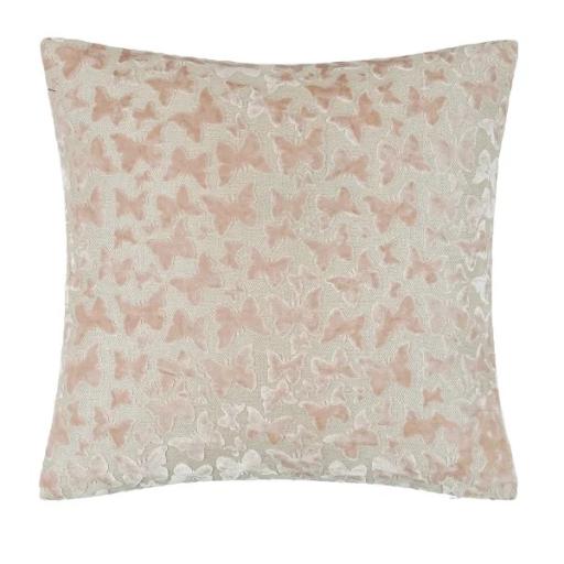 MCFP-BUTTERFLY BABY PINK VELVET CUSHION