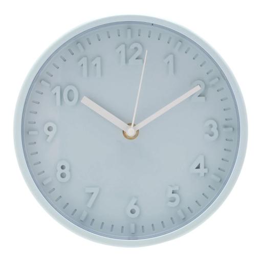 HOMETIME WALL CLOCK WITH 3D NUMBERS BLUE 20CM