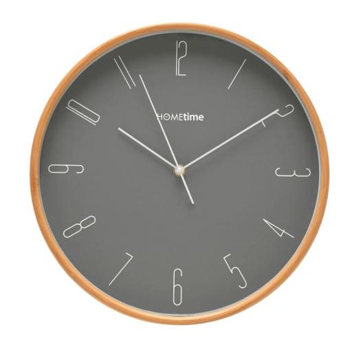 HOMETIME BAMBOO WALL CLOCK DARK GREY 32 CM