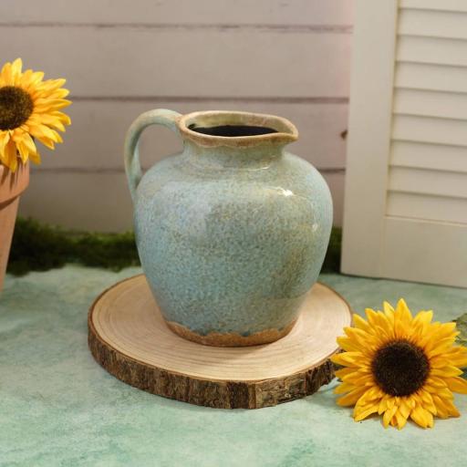 BLUE VASE WITH HANDLES