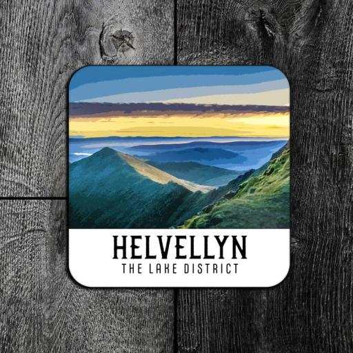 HELVELLYN SUNRISE SUMMIT CORK BACKED COASTER