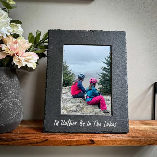 I'D RATHER BE IN THE LAKES SLATE FRAME 7x5"