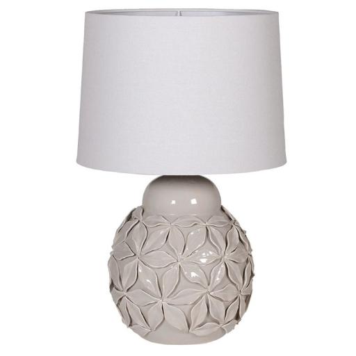 GREY CERAMIC FLOWER LAMP