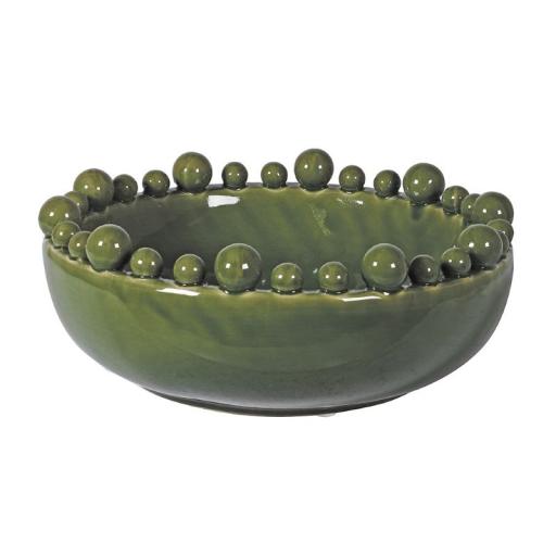GREEN DECORATIVE BOBBLE BOWL