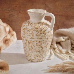 Stoneware Crackle Effect Brown Flower Jug.jpg