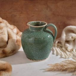 Stoneware Reactive Glaze Green Decorative Urn Vase.jpg
