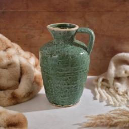 STONEWARE REACTIVE GLAZE GREEN DECORATIVE TALL URN VASE.jpg