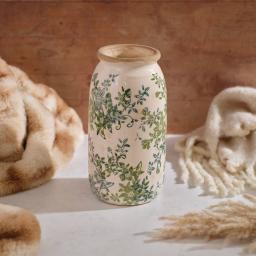 Stoneware Ceramic Green Floral Tall Vase.jpg