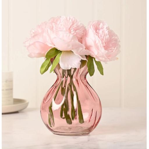 PINK RUFFLED VASE 18CM