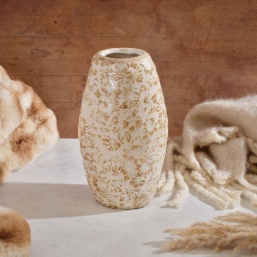 Stoneware Crackle Effect Brown Flower Vase.jpg
