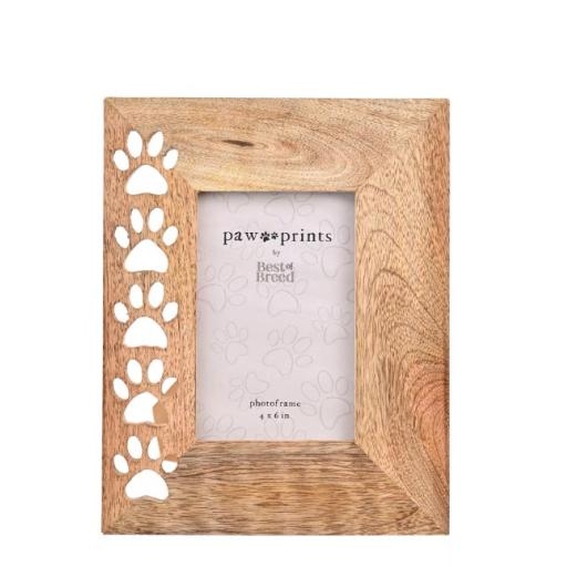 PAW PRINTS MANGO WOOD FRAME 4X6