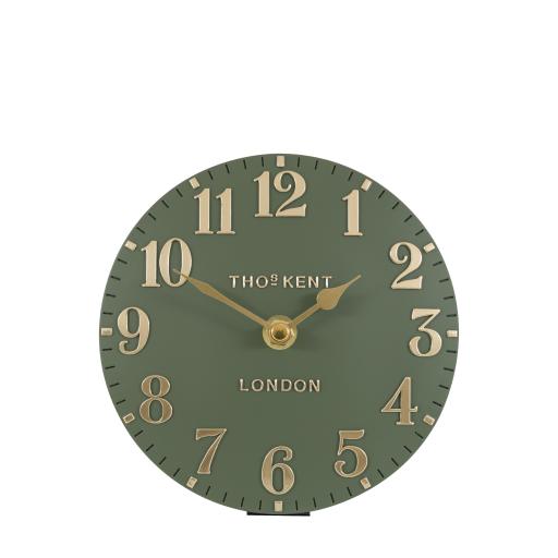 THOMAS KENT ARABIC MANTEL CLOCK IN LICHEN GREEN