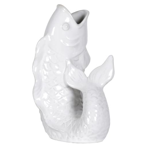 WHITE FISH VASE