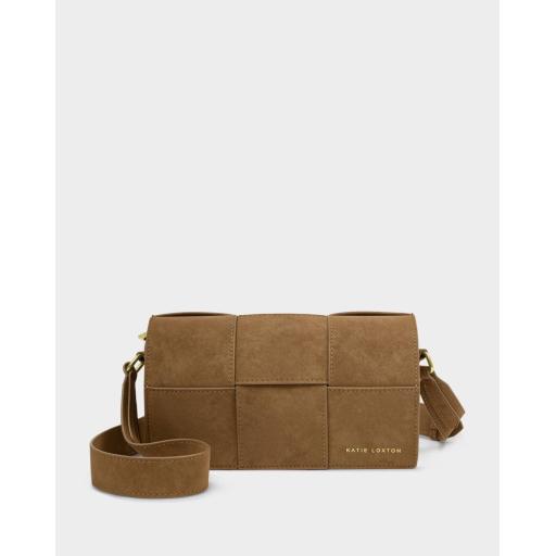 KATIE LOXTON TAYA CROSSBODY BAG CARAMEL SUEDETTE