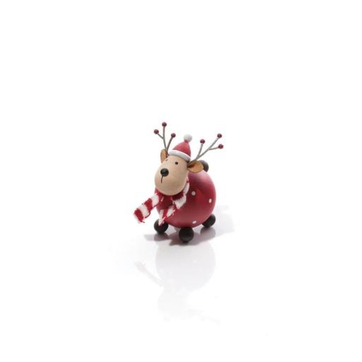 WOOD REINDEER SCARF ORNAMENT