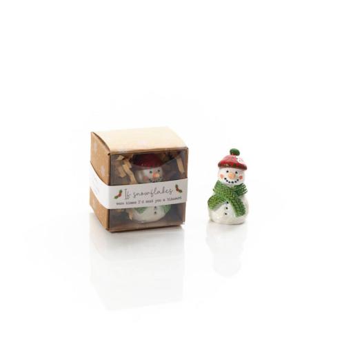 TINY RESIN SNOWMAN WITH GIFT BOX