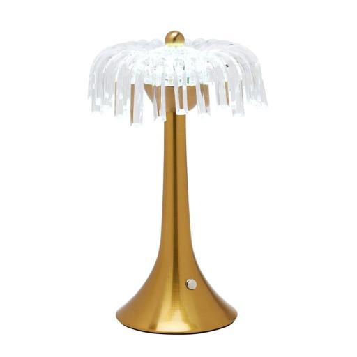 CRYSTAL USB LED TOUCH TABLE LAMP BRONZE BASE AND TRIM