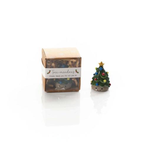 TINY RESIN XMAS TREE WITH GIFT BOX
